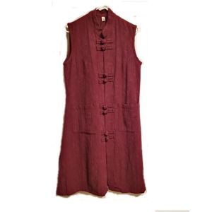 Women's M L COTTON Maroon Vest EUC Sz M/L